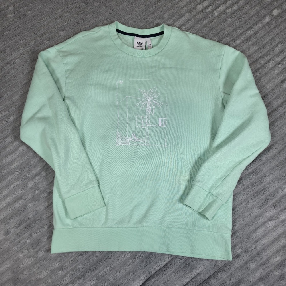 Adidas Originals Graphic Crewneck Unisex Teal Sweatshirt LARGE‎